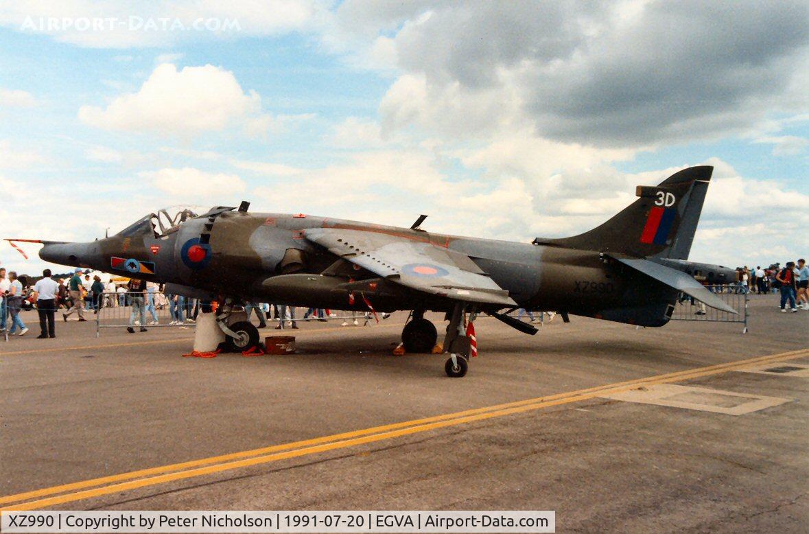 XZ990, 1981 British Aerospace Harrier GR.3 C/N 712213, Harrier GR.3 of 233 Operational Conversion Unit on display at the 1991 Intnl Air Tattoo at RAF Fairford.