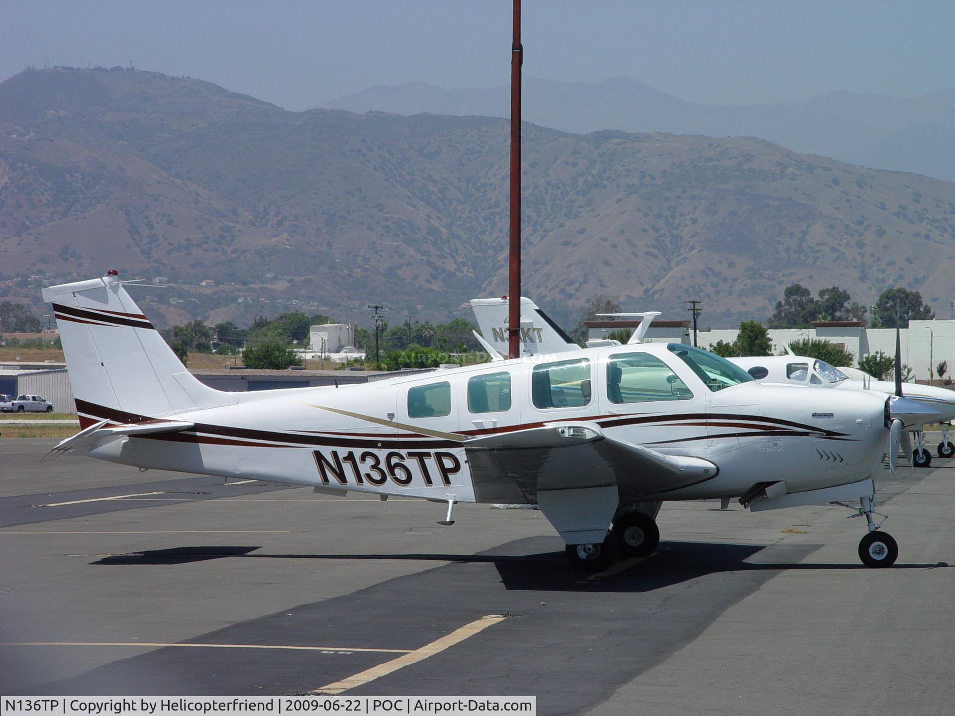 N136TP, 1977 Beech A36 Bonanza 36 C/N E-1176, Parked at Brackett