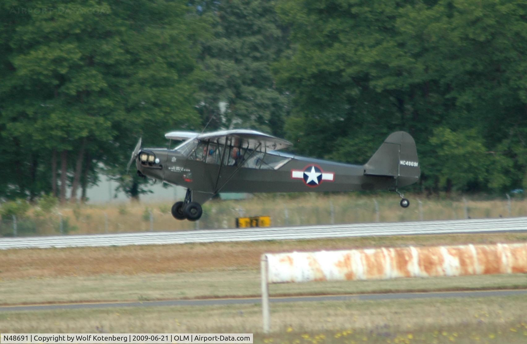 N48691, 1943 Piper J3C-65 Cub C/N 10376, blast from the past
