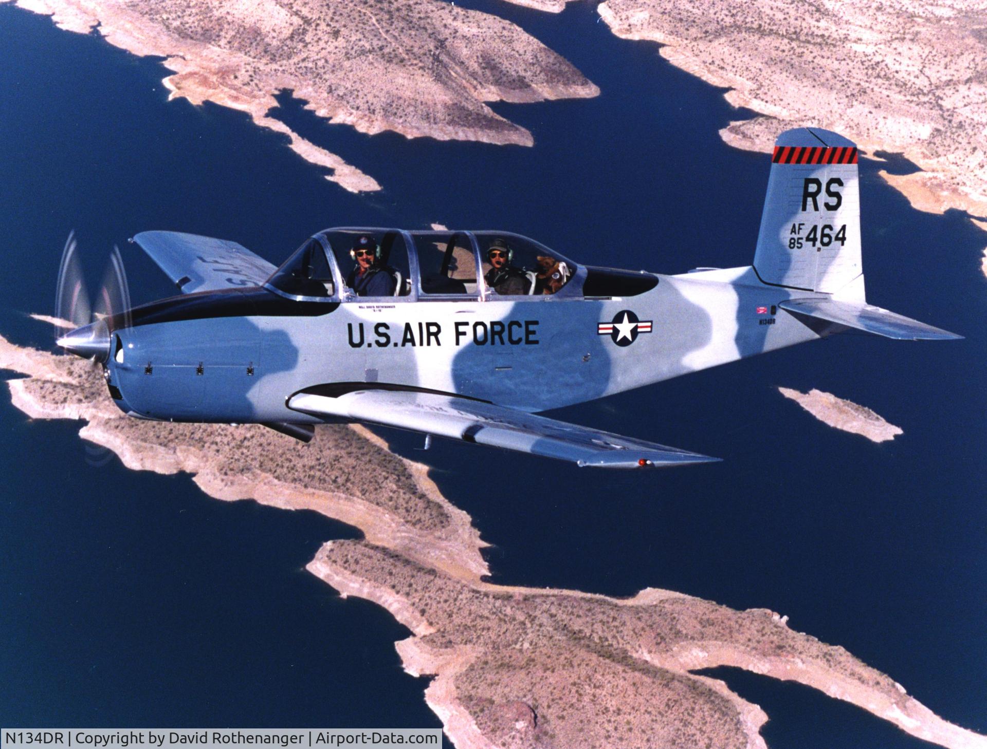 N134DR, 1956 Beech D-45 (T-34B) Mentor C/N BG-169, N134DR over Arizona Lake
