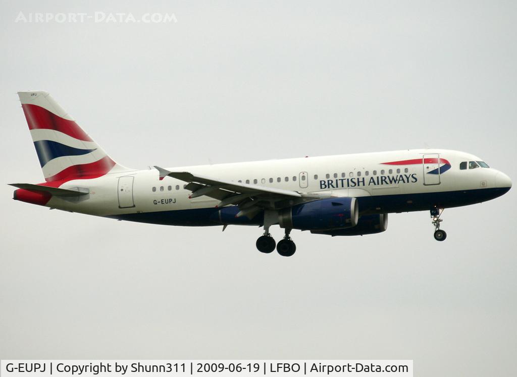 G-EUPJ, 2000 Airbus A319-131 C/N 1232, Landing rwy 32L