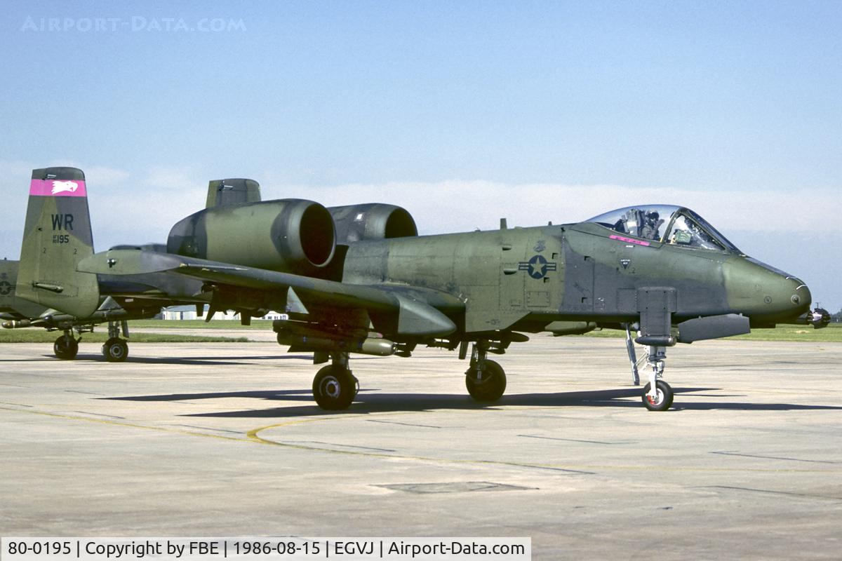 80-0195, 1980 Fairchild Republic A-10A Thunderbolt II C/N A10-0545, 510th TFS 81st TFW A-10A