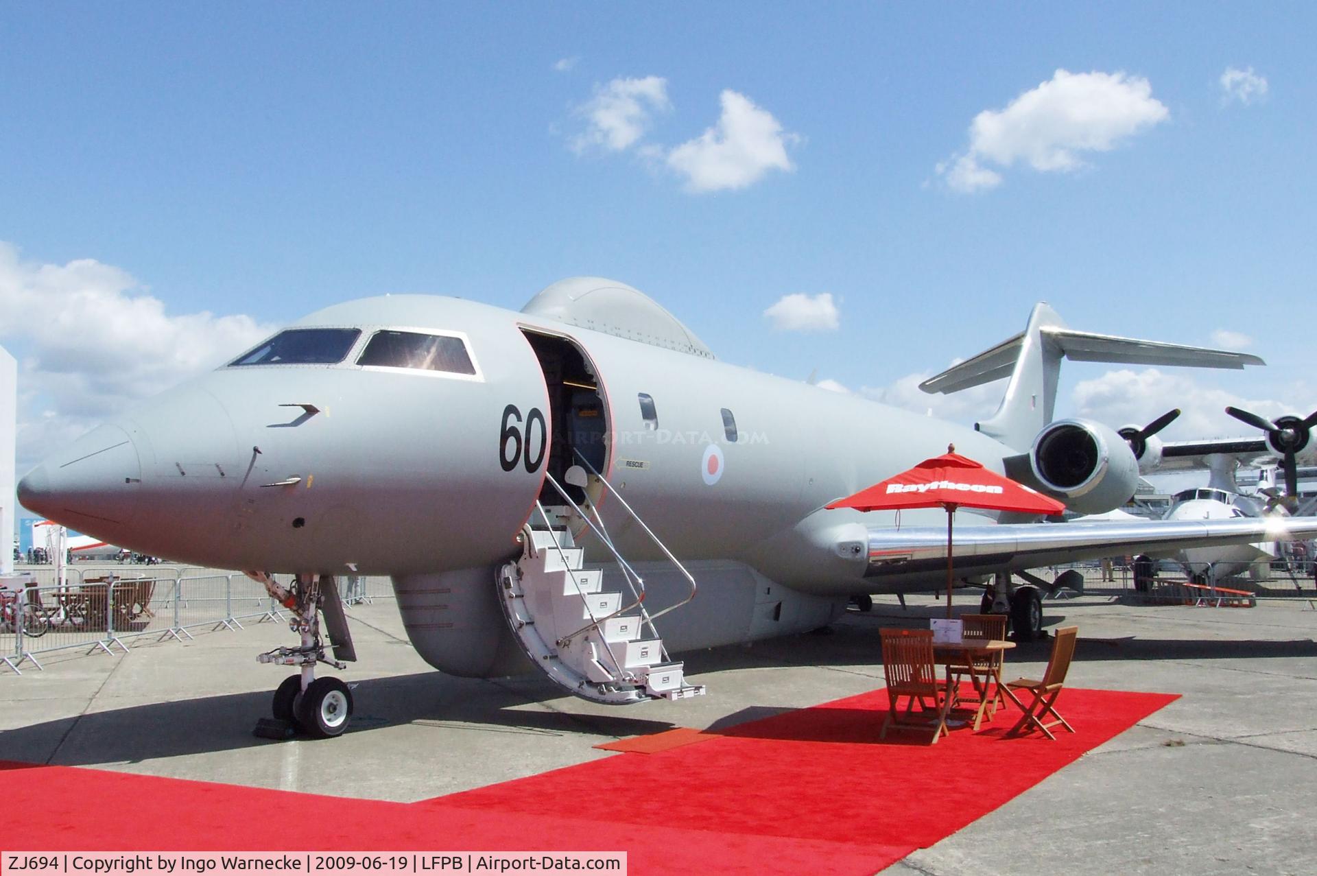 ZJ694, 2007 Bombardier Global Express (BD-700-1A10) Sentinel R1 C/N 9135, Bombardier Sentinel R1 ASTOR of the RAF at the Aerosalon 2009, Paris