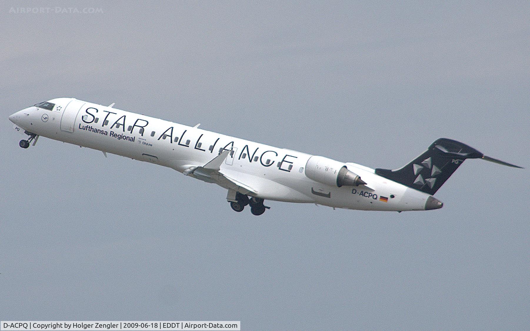 D-ACPQ, 2003 Canadair CRJ-700 (CL-600-2C10) Regional Jet C/N 10091, Flying PR at the sky above TXL
