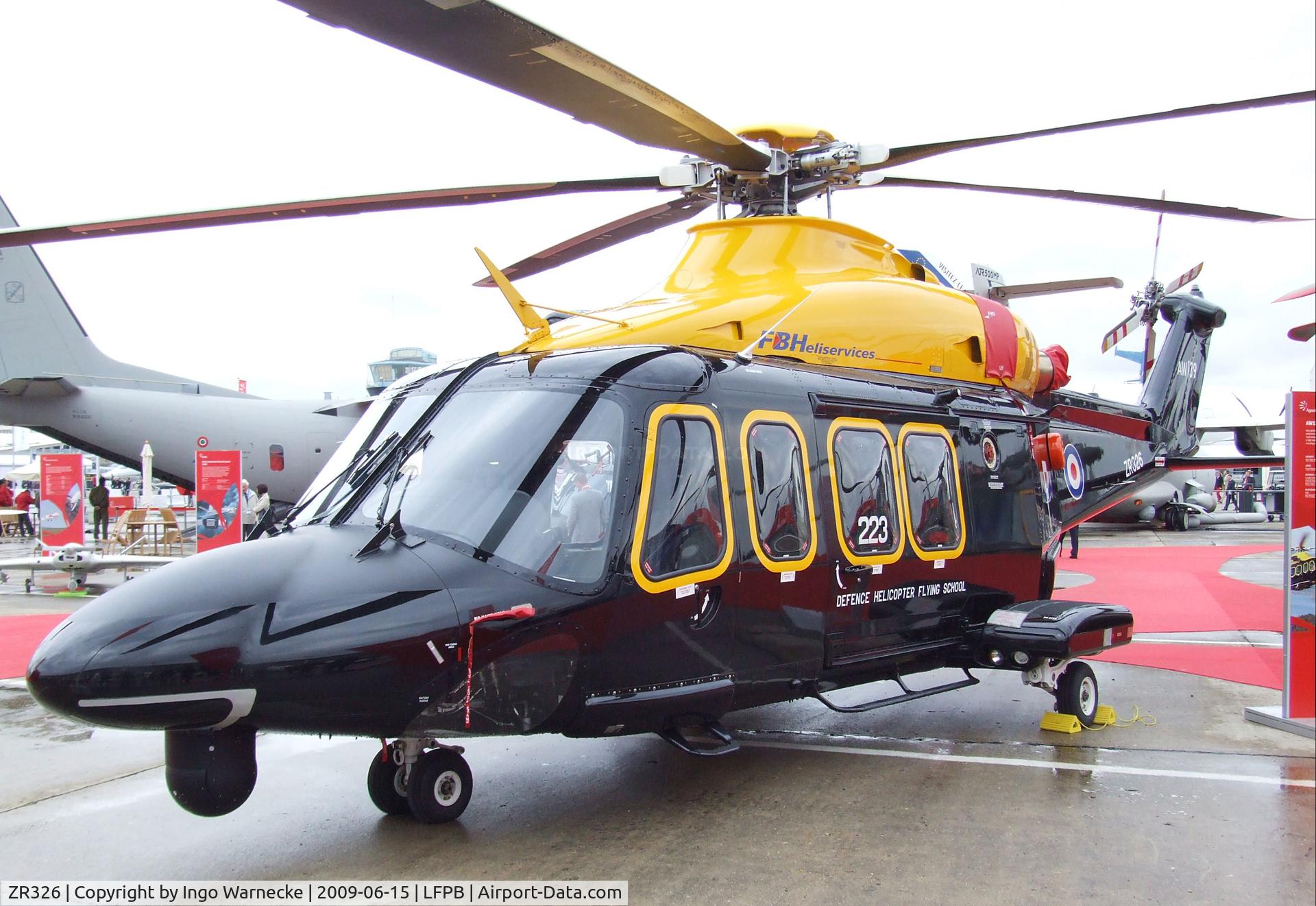 ZR326, 2009 AgustaWestland AW-139 C/N 31223, AgustaWestland AW139 of FB HeliServices for RAF / DHFS at the Aerosalon 2009, Paris