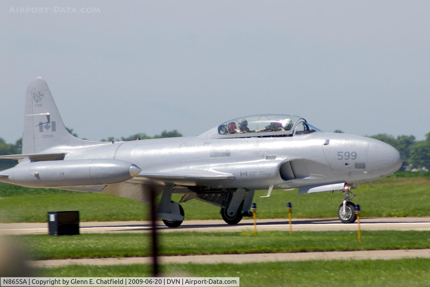N865SA, 1957 Canadair CT-133 Silver Star 3 C/N T33-599 (133599), Quad Cities Air Show