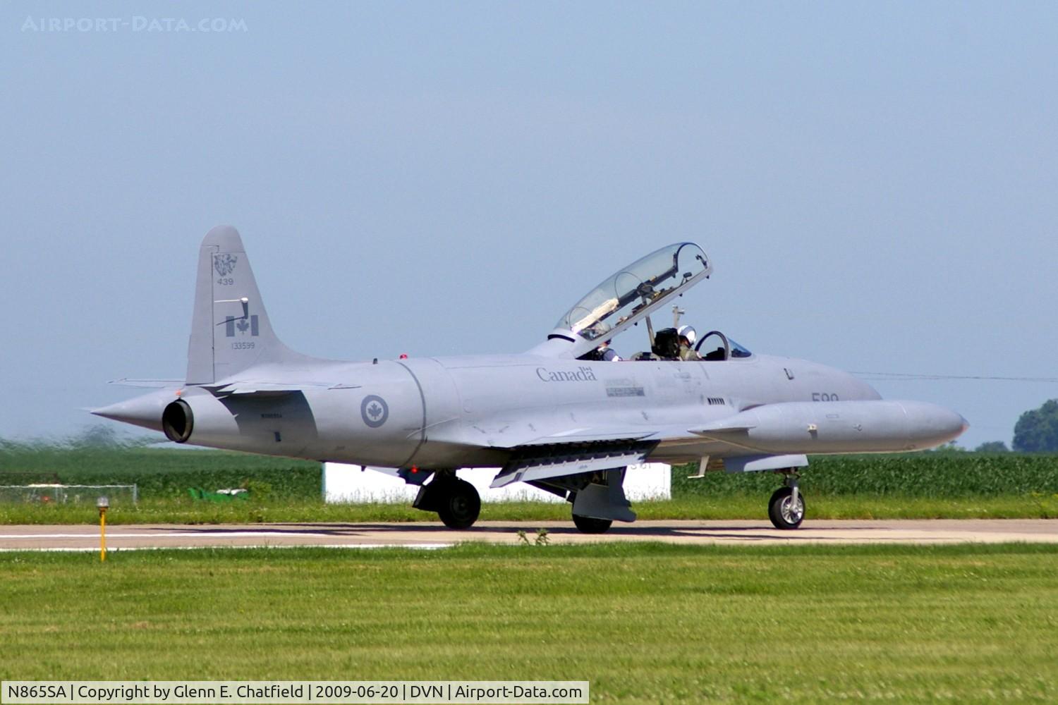 N865SA, 1957 Canadair CT-133 Silver Star 3 C/N T33-599 (133599), Quad Cities Air Show
