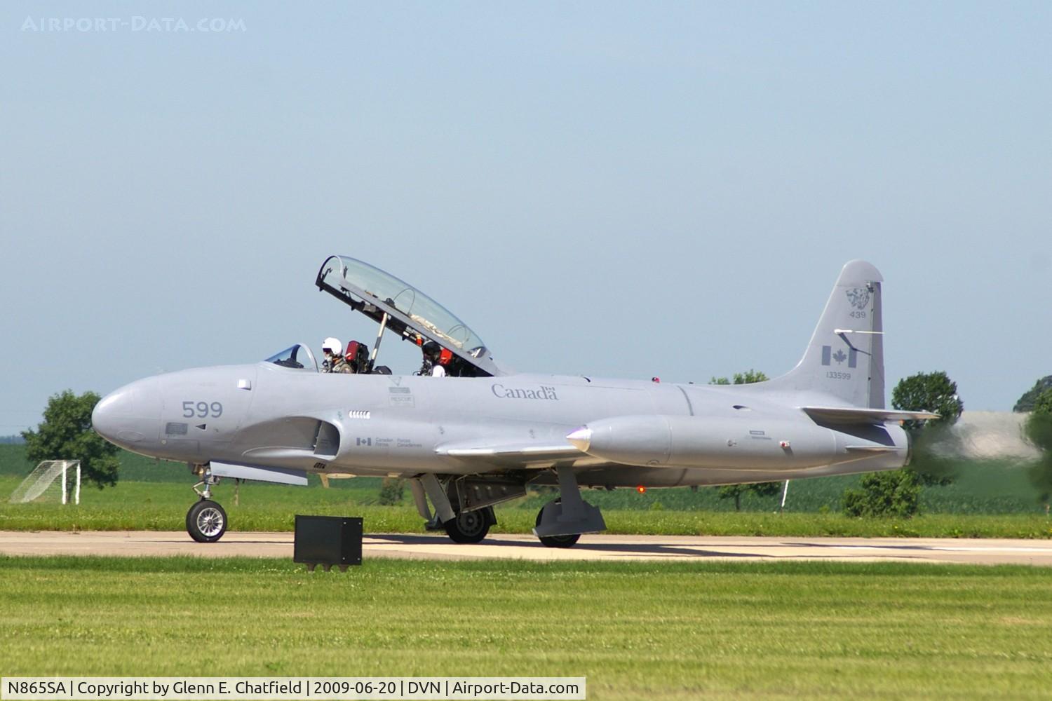 N865SA, 1957 Canadair CT-133 Silver Star 3 C/N T33-599 (133599), Quad Cities Air Show