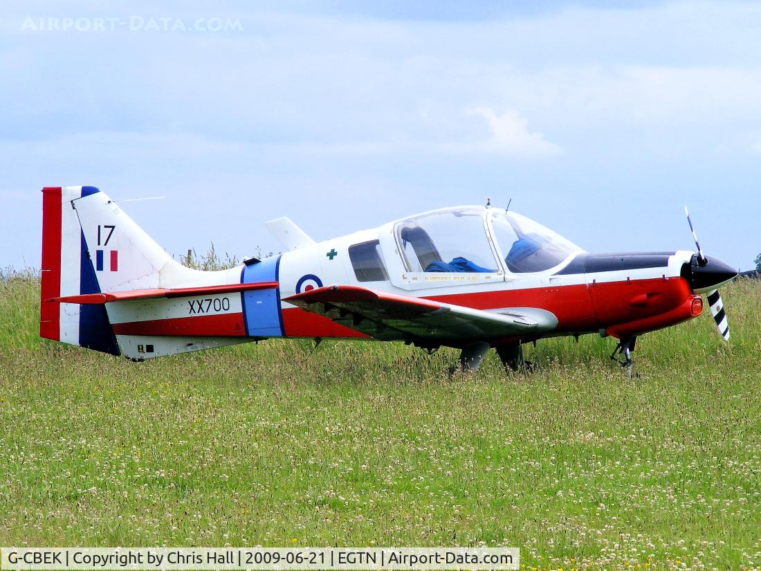 G-CBEK, 1975 Scottish Aviation Bulldog T.1 C/N BH120/349, wearing it ex RAF id XX700