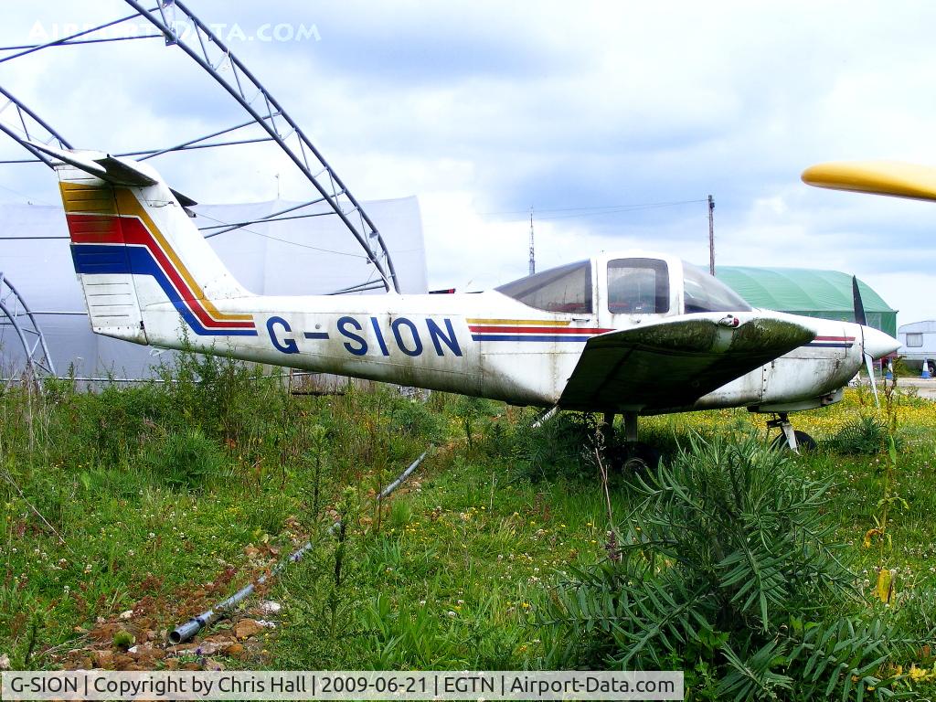 G-SION, 1981 Piper PA-38-112 Tomahawk Tomahawk C/N 38-81A0146, wfu after an accident at Enstone Airfield on 2nd July 1997