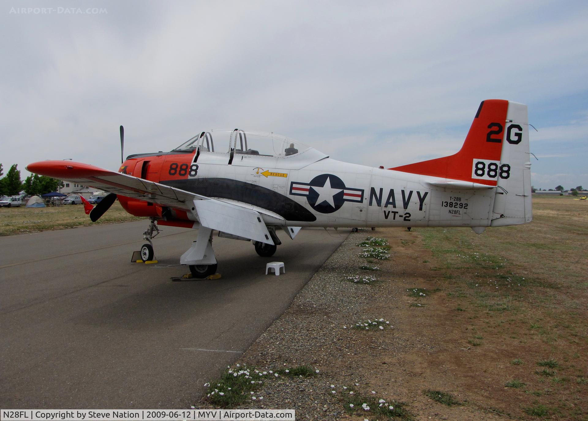 N28FL, 1955 North American T-28B Trojan C/N 200-363, 1955 North American T-28B, c/n: 138292 painted as VT-2 2G-888 red/white cs @ Golden West EAA Fly-in
