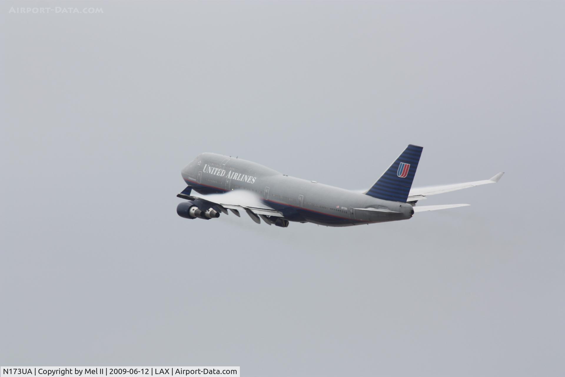 N173UA, 1989 Boeing 747-422 C/N 24380, UAL891 - KLAX-RJAA - Departing RWY 25R