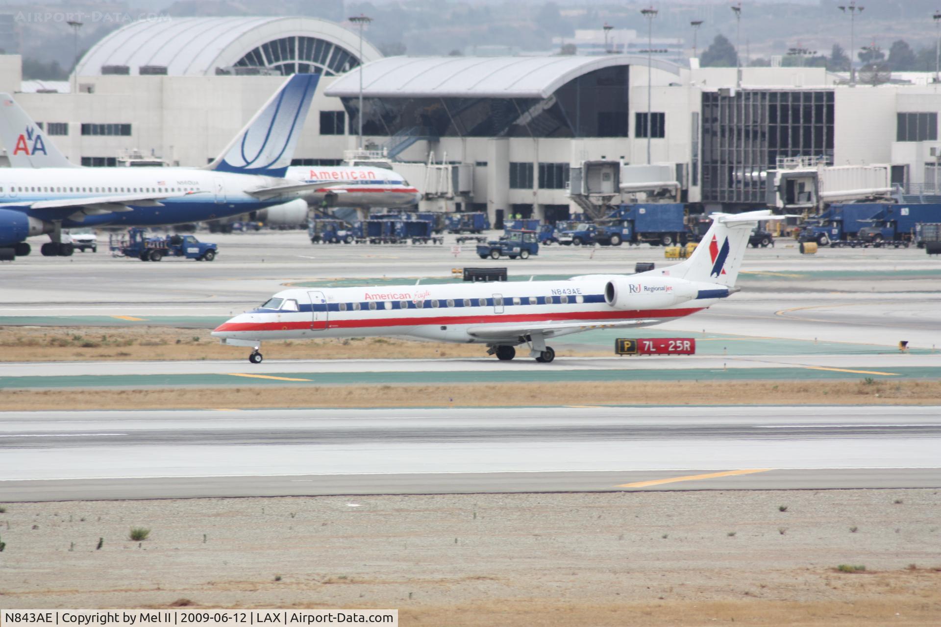 N843AE, 2003 Embraer ERJ-140LR (EMB-135KL) C/N 145680, EGF3070 - KSAN-KLAX - Landing RWY 25L