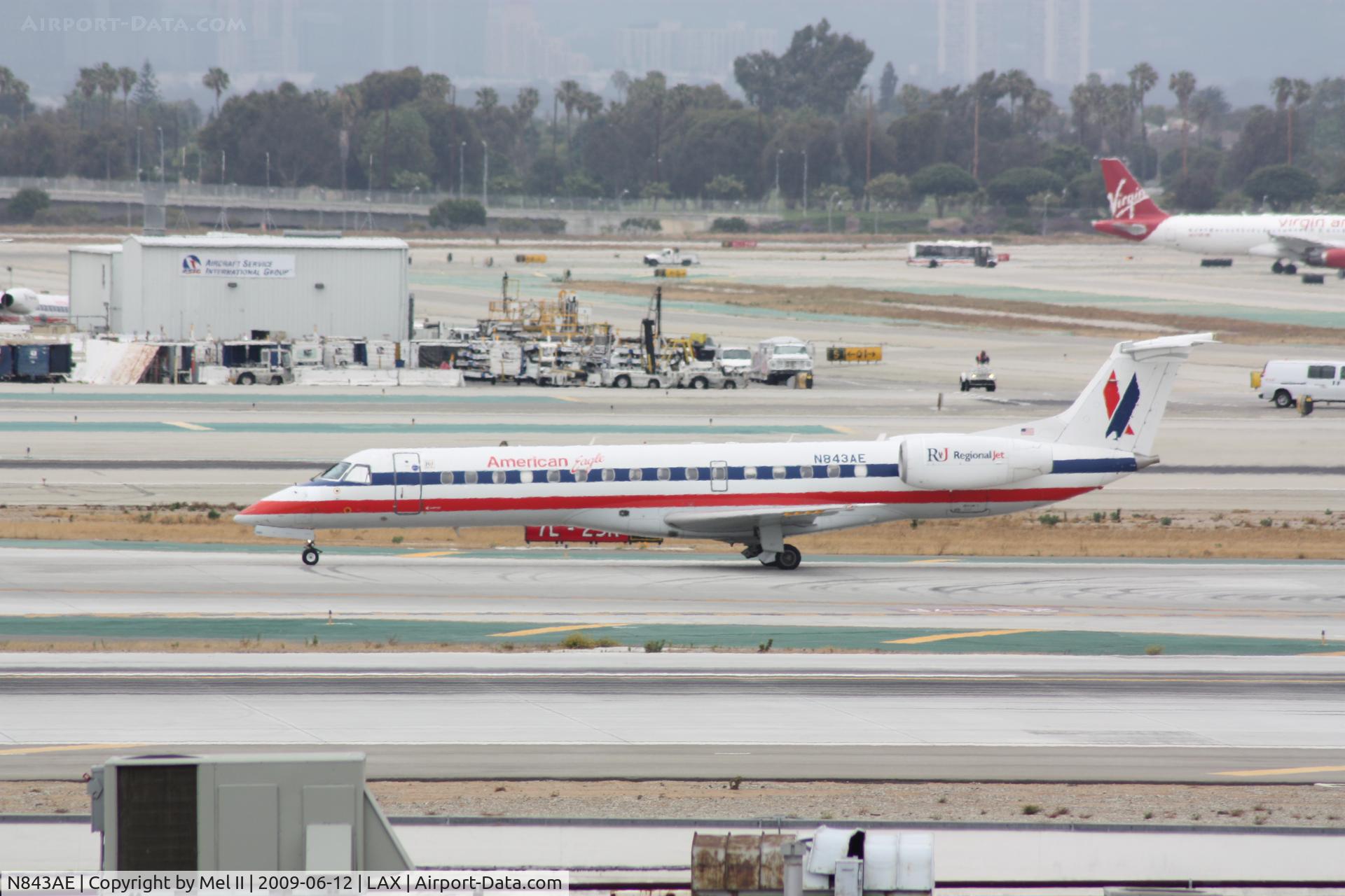 N843AE, 2003 Embraer ERJ-140LR (EMB-135KL) C/N 145680, EGF3070 - KSAN-KLAX - Landing RWY 25L