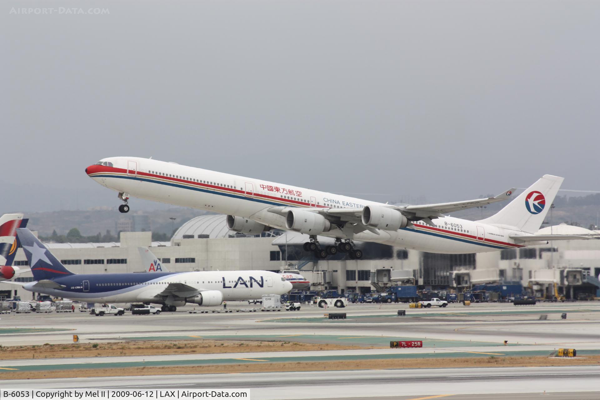 B-6053, 2004 Airbus A340-642 C/N 577, CES586 - KLAX-ZSPD - Departing RWY 25R