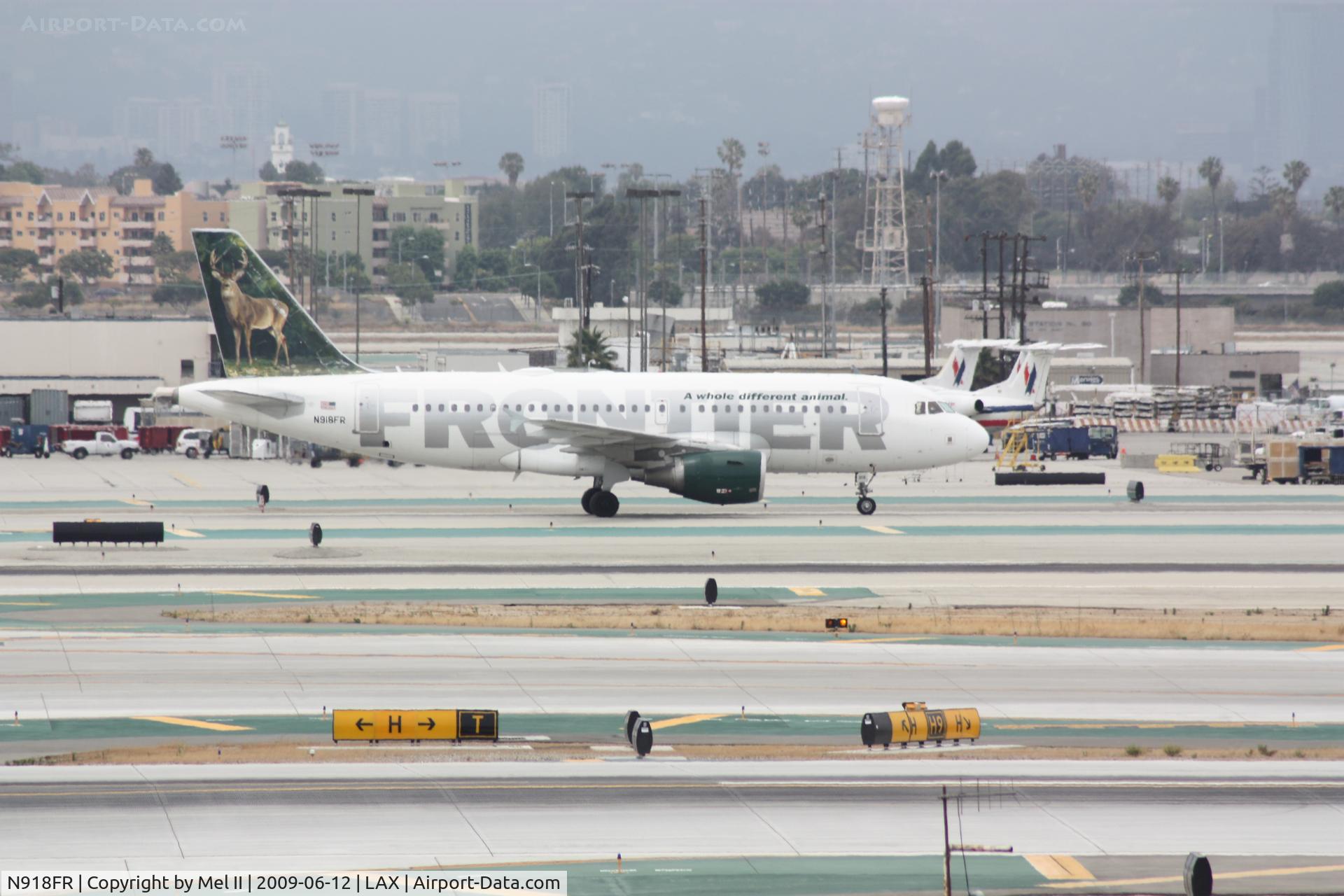 N918FR, 2003 Airbus A319-111 C/N 1943, FFT413 - KDEN-KLAX - Taxiing To Gate