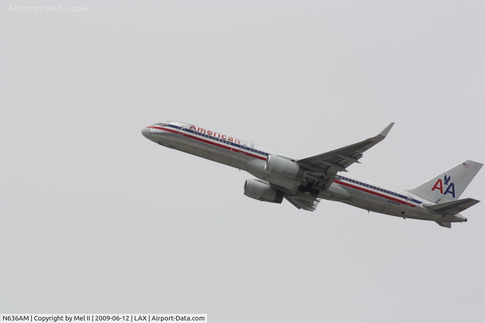 N636AM, 1991 Boeing 757-223 C/N 24594, AAL2444 - KLAX-KDFW - Departing RWY 25R