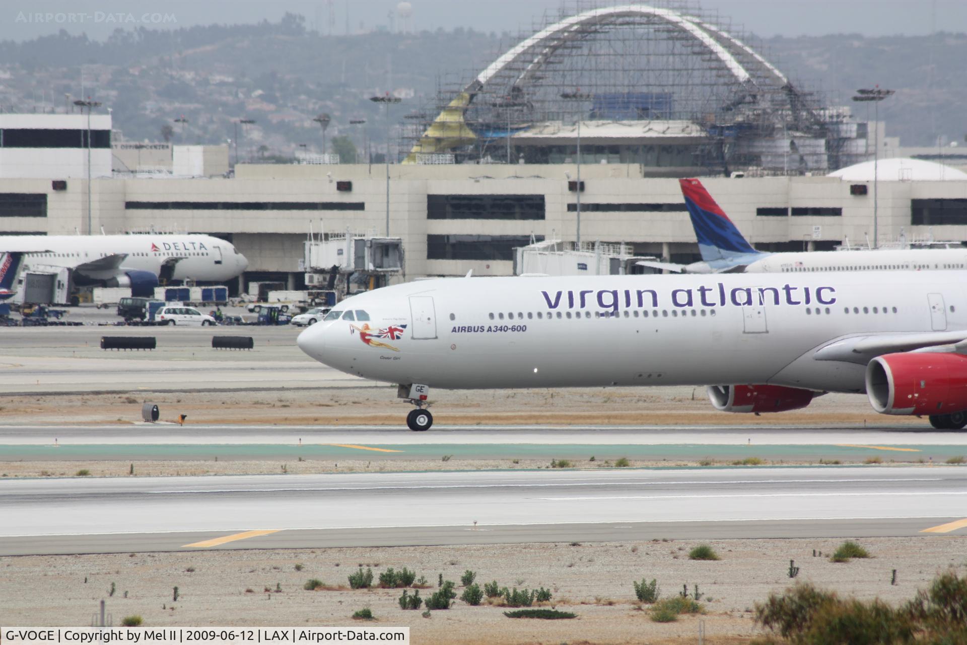 G-VOGE, 2002 Airbus A340-642 C/N 416, VIR7 - EGLL-KLAX - Landing RWY 25L