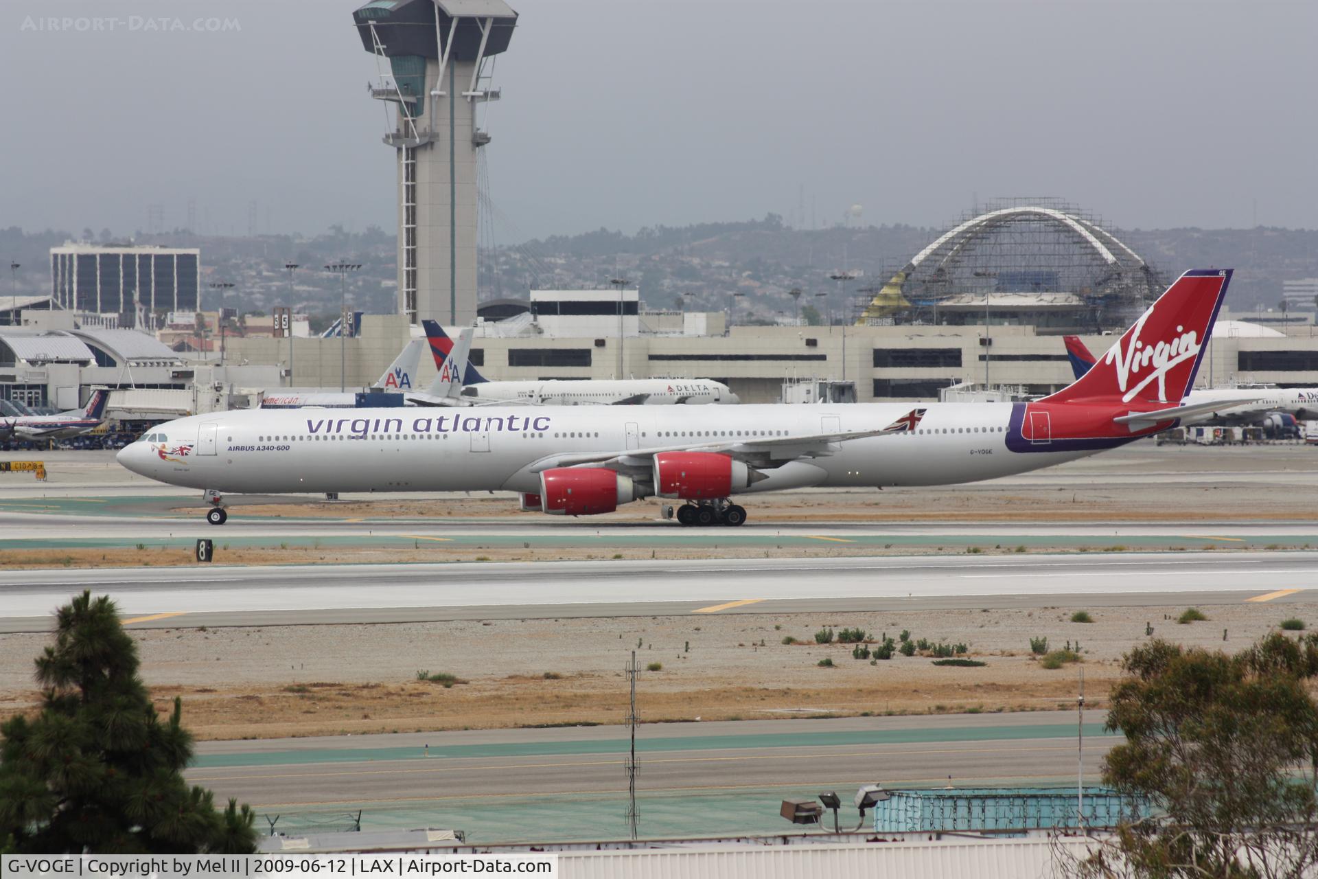 G-VOGE, 2002 Airbus A340-642 C/N 416, VIR7 - EGLL-KLAX - Landing RWY 25L