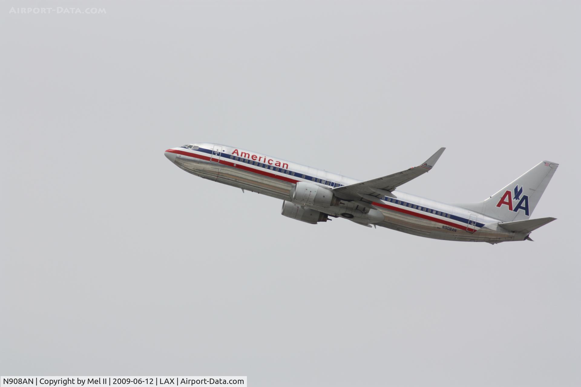 N908AN, 1999 Boeing 737-823 C/N 29510, AAL1458 - KLAX-KDEN - Departing RWY 25R