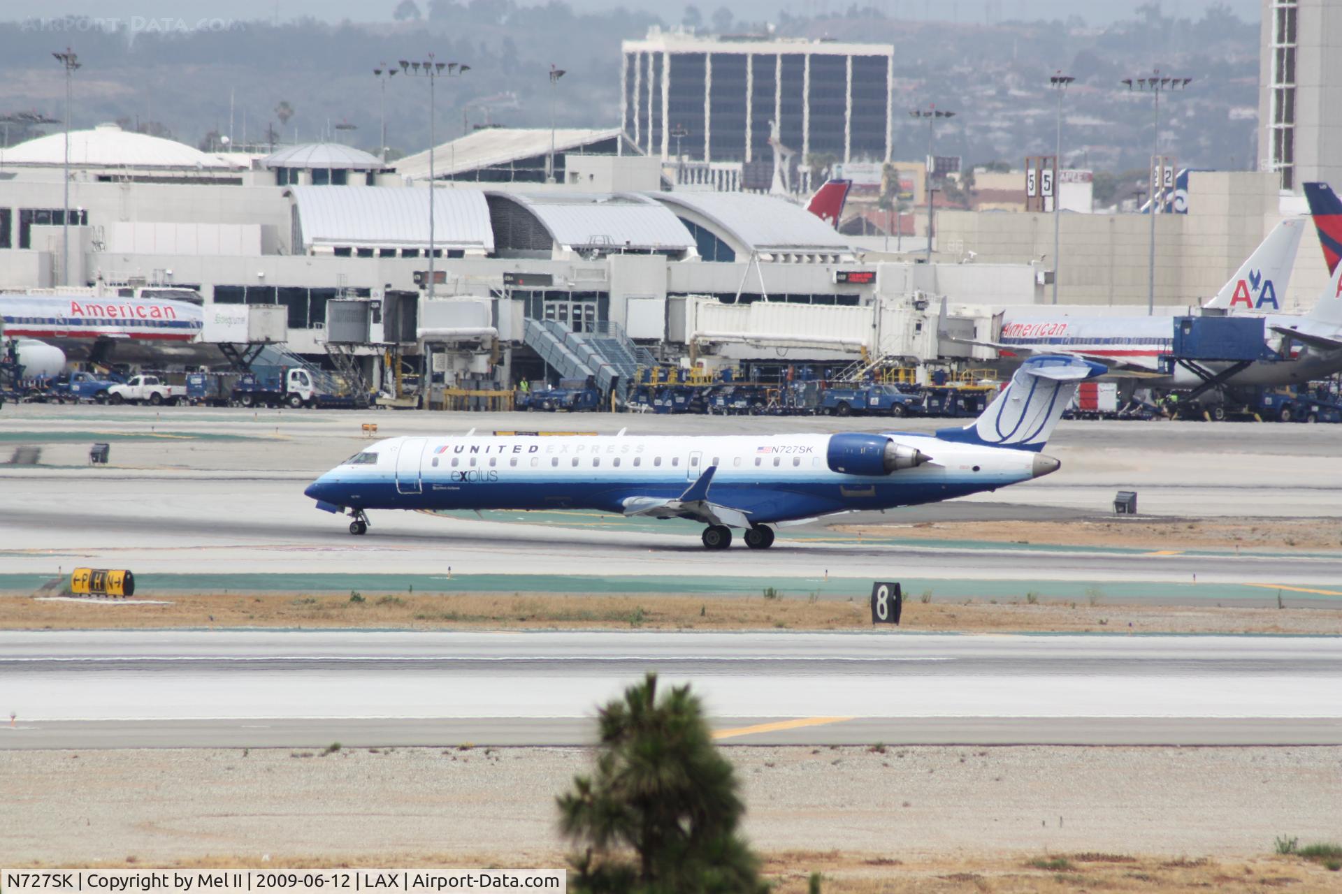 N727SK, 2005 Bombardier CRJ-701ER (CL-600-2C10) Regional Jet C/N 10191, SKW6229 - KDFW-KLAX - Landing RWY 25L