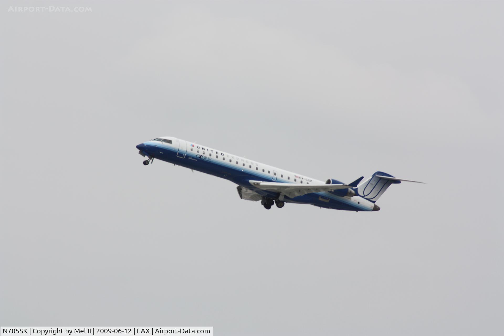 N705SK, 2004 Bombardier CRJ-701 (CL-600-2C10) Regional Jet C/N 10145, SKW6483 - KLAX-CYVR - Departing RWY 25R