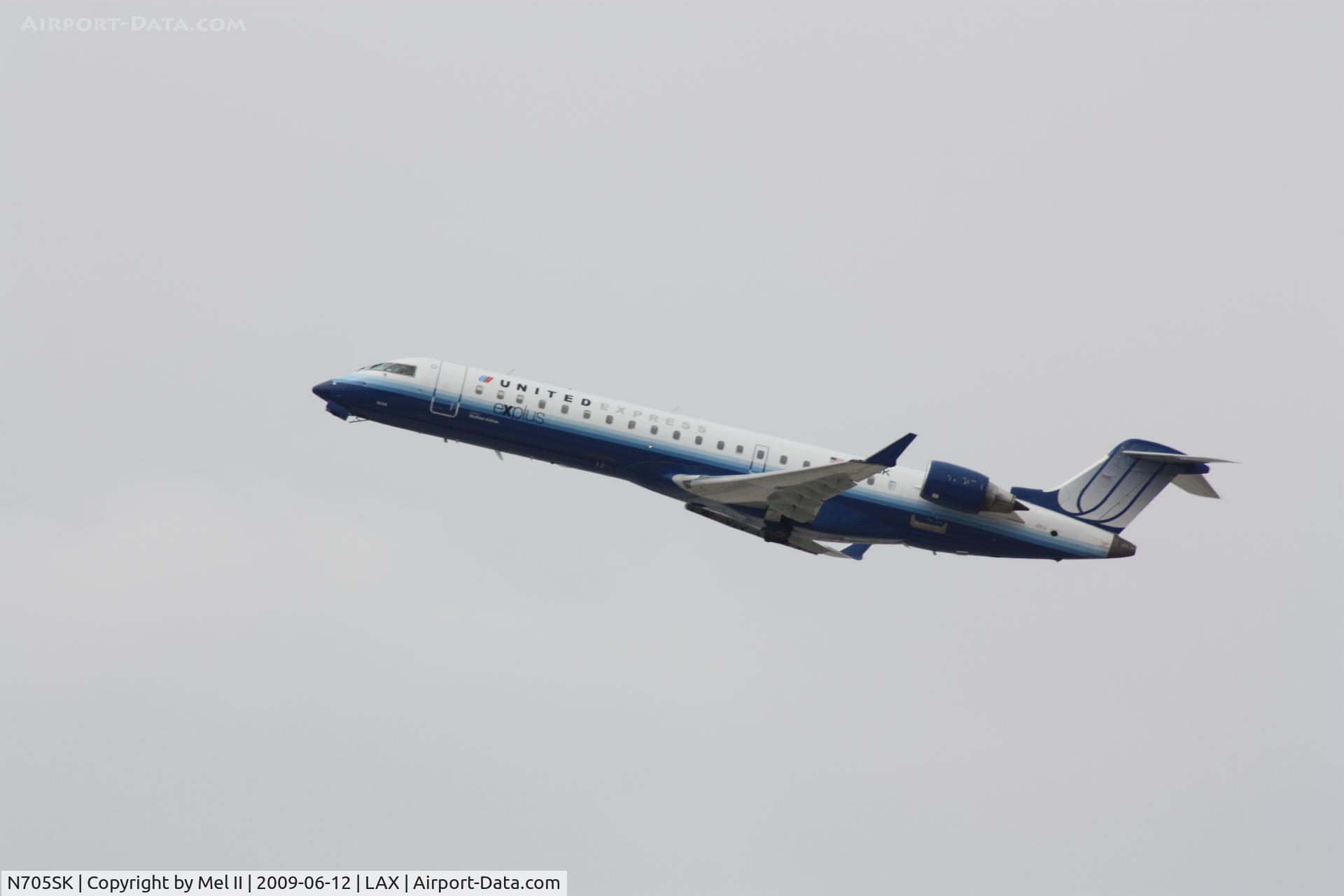 N705SK, 2004 Bombardier CRJ-701 (CL-600-2C10) Regional Jet C/N 10145, SKW6483 - KLAX-CYVR - Departing RWY 25R