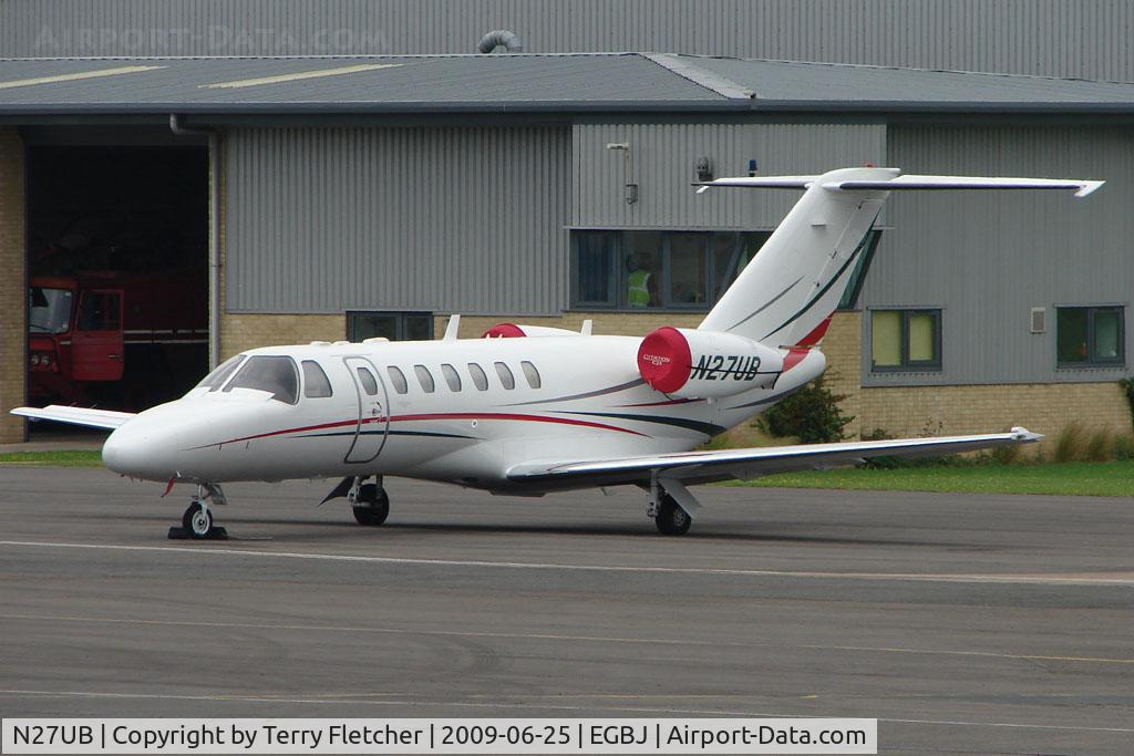 N27UB, 2008 Cessna 525B Citation CJ3 C/N 525B-0225, Cessna 525B based at Staverton