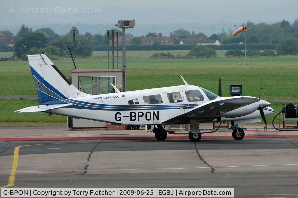 G-BPON, 1975 Piper PA-34-200T Seneca II C/N 34-7570040, Piper PA-34-200T at Staverton