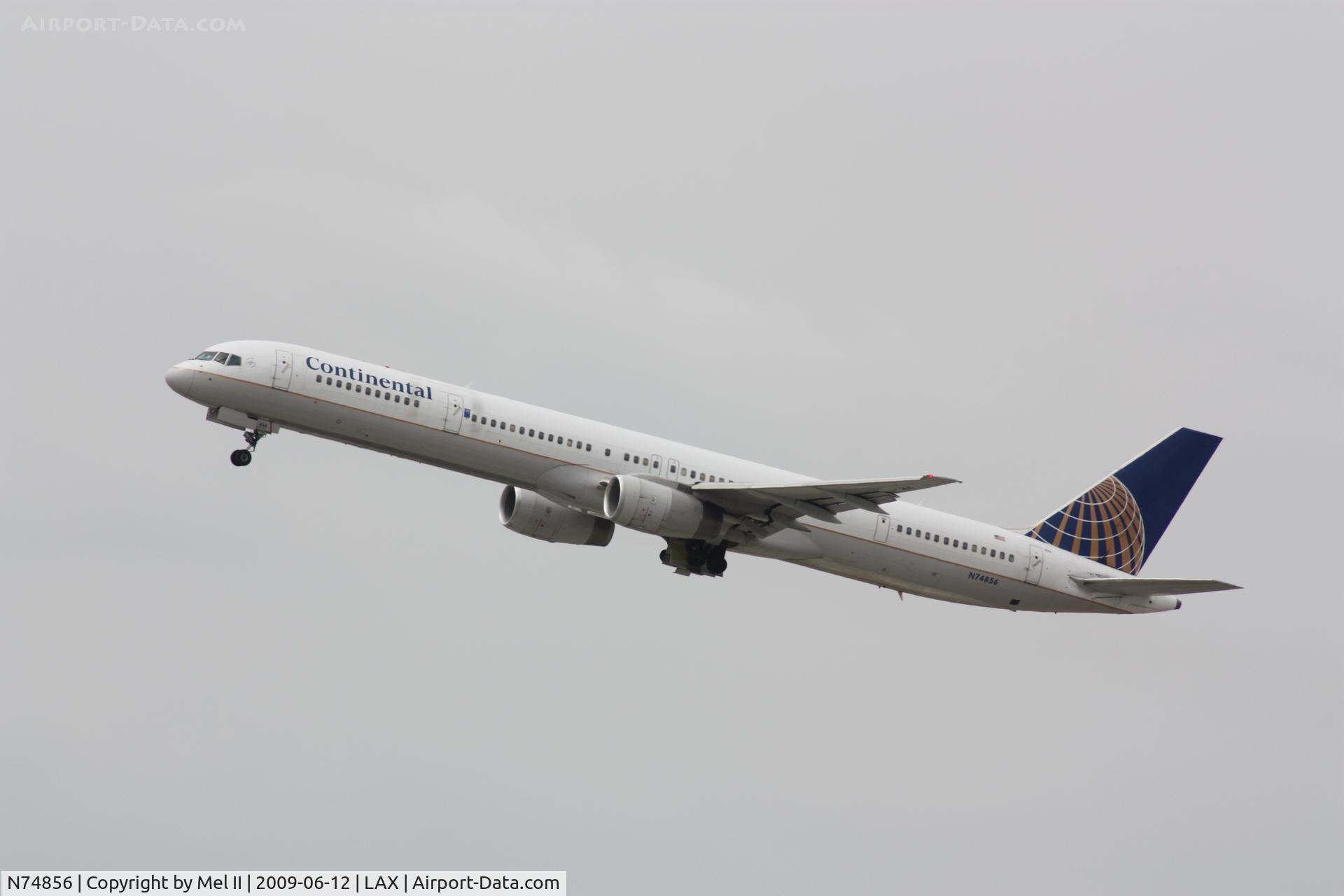 N74856, 2004 Boeing 757-324 C/N 32815, COA594 - KLAX-KIAH - Departing RWY 25R