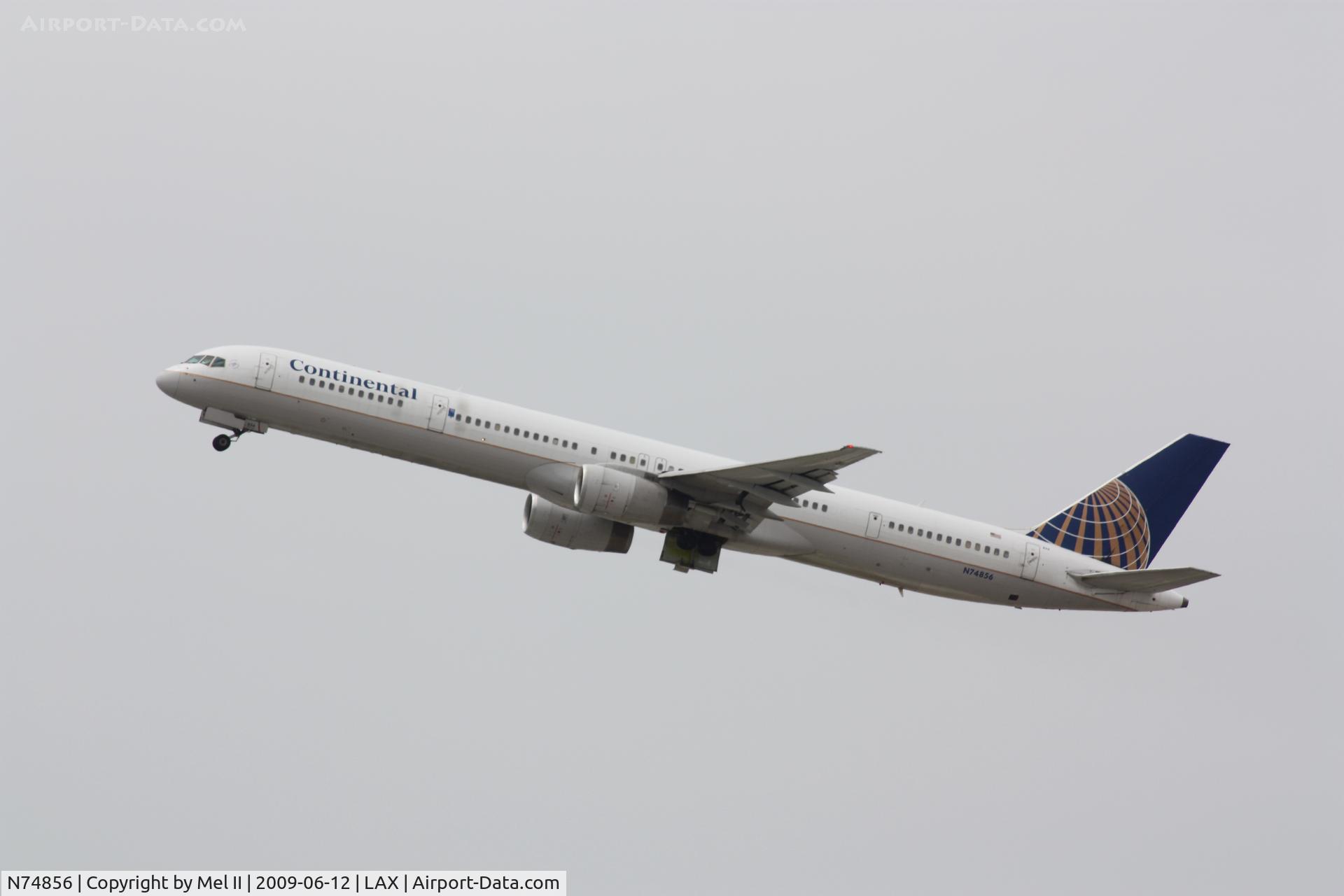 N74856, 2004 Boeing 757-324 C/N 32815, COA594 - KLAX-KIAH - Departing RWY 25R