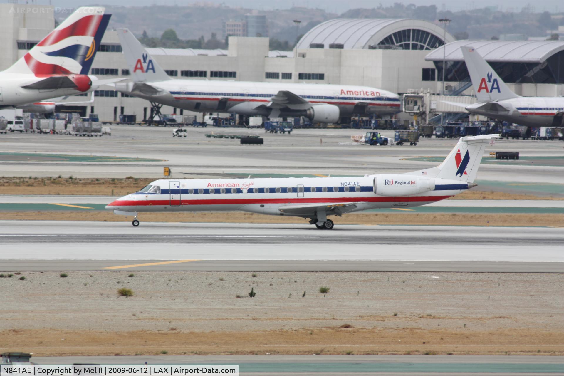 N841AE, 2002 Embraer ERJ-140LR (EMB-135KL) C/N 145667, EGF3042 - KSBA-KLAX - Landing RWY 25L