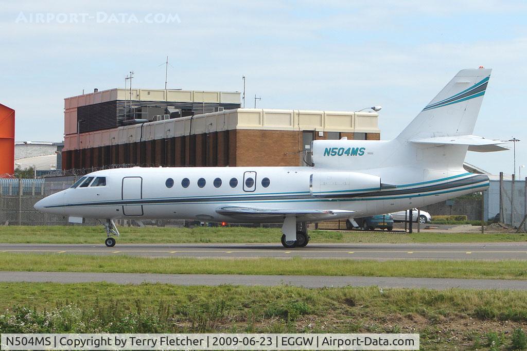 N504MS, 2000 Dassault Mystere Falcon 50 C/N 301, Falcon 50 taxies in at Luton