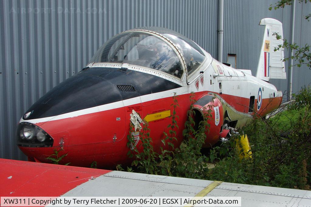 XW311, 1970 BAC 84 Jet Provost T.5 C/N EEP/JP/975, Dismantled Jet Provost T5 at North Weald on 2009 Air Britain Fly-in Day 1