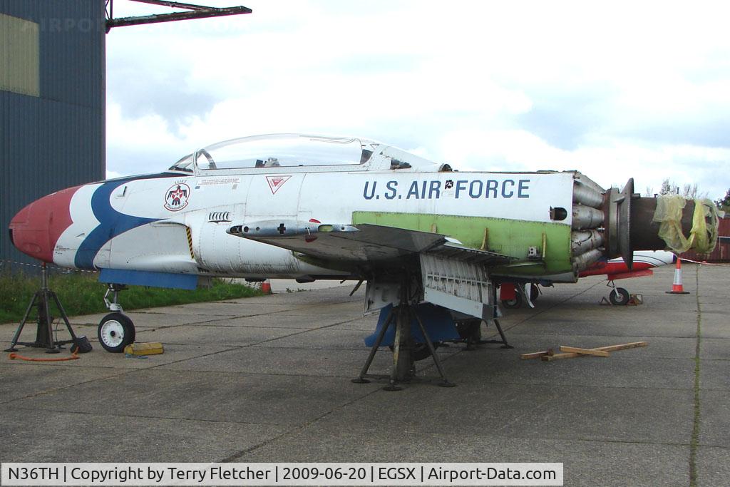 N36TH, Canadair T-33AN Silver Star 3 C/N T33-231, Piece 1 of T-33 at North Weald on 2009 Air Britain Fly-in Day 1
