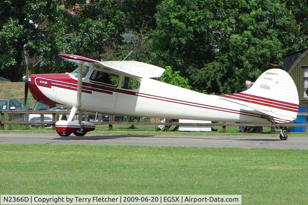 N2366D, 1952 Cessna 170B C/N 20518, Cessna 170B at North Weald on 2009 Air Britain Fly-in Day 1