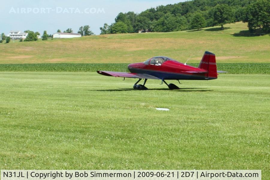 N31JL, 2000 Vans RV-6A C/N 23373, Departing 28 at the Beach City, Ohio Father's Day fly-in.
