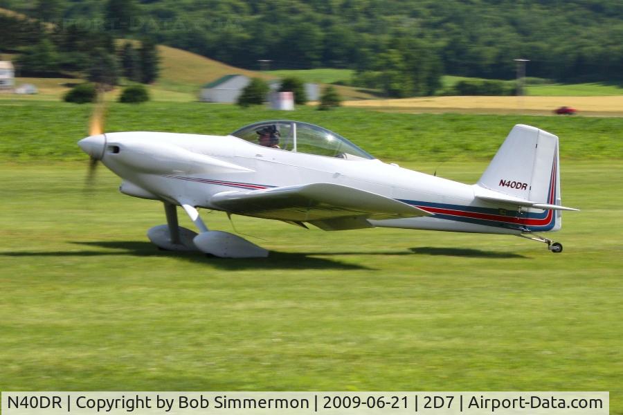 N40DR, 1991 Vans RV-4 C/N DR-01, Departing 28 at the Beach City, Ohio Father's Day fly-in.