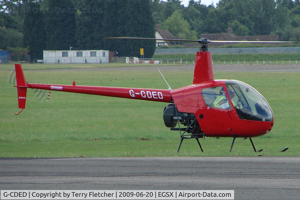 G-CDED, 2004 Robinson R22 Beta C/N 3747, Robinson R22 Beta at North Weald on 2009 Air Britain Fly-in Day 1