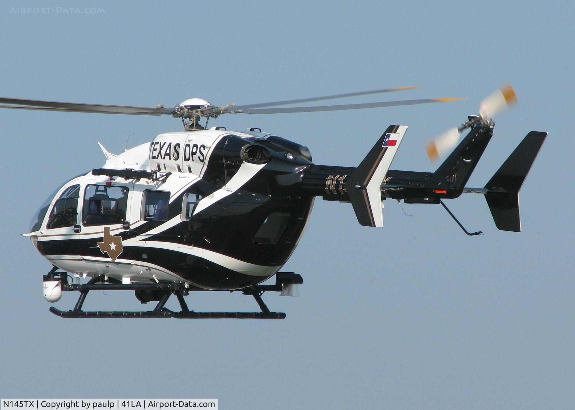 N145TX, Eurocopter-Kawasaki EC-145 (BK-117C-2) C/N 9166, Landing at Metro Aviation near the Shreveport Downtown airport.