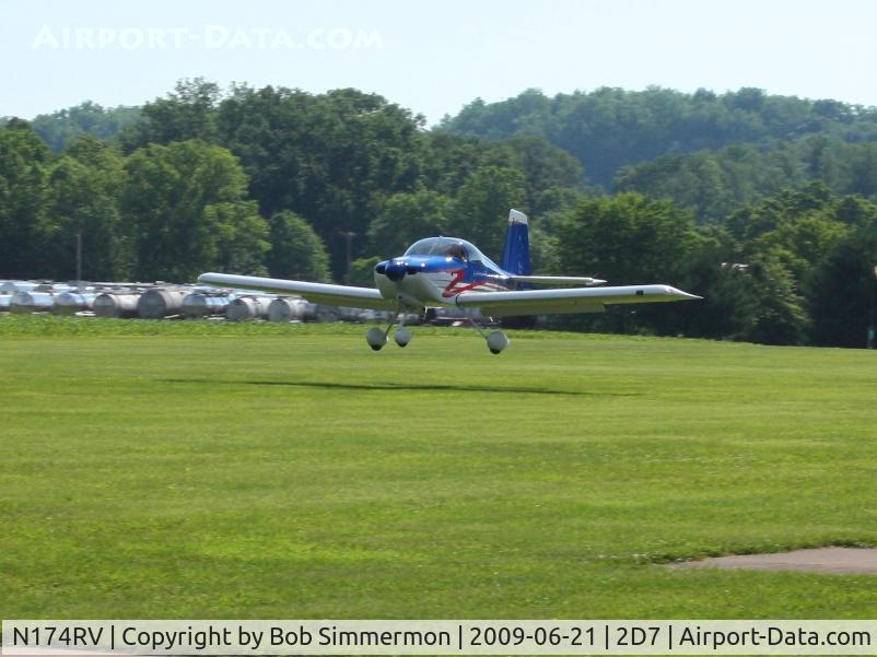 N174RV, 2007 Vans RV-9A C/N 90189, Landing on 28 at the Beach City, Ohio Father's Day fly-in.