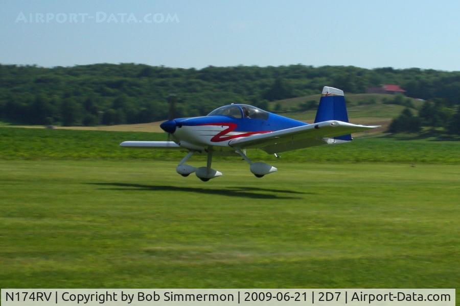 N174RV, 2007 Vans RV-9A C/N 90189, Landing on 28 at the Beach City, Ohio Father's Day fly-in.