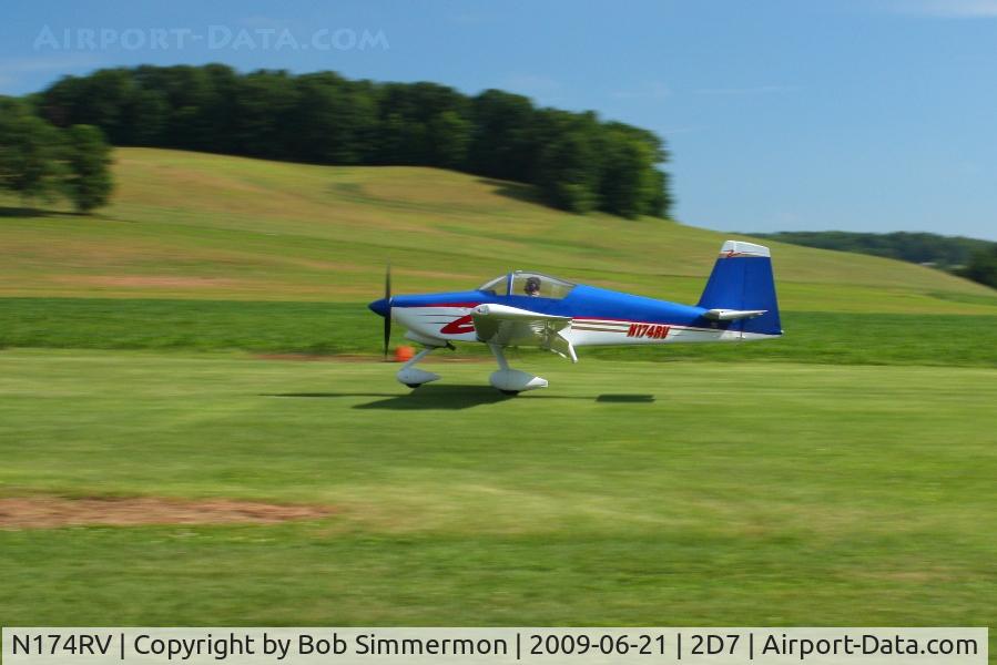 N174RV, 2007 Vans RV-9A C/N 90189, Landing on 28 at the Beach City, Ohio Father's Day fly-in.