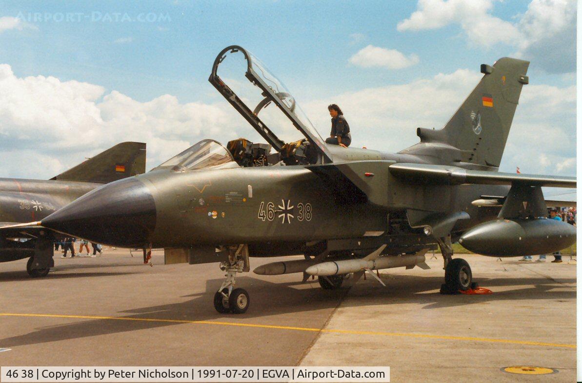 46 38, Panavia Tornado ECR C/N 856/GS271/4338, Tornado ECR of JBG-32 at the 1991 Intnl Air Tattoo at RAF Fairford.