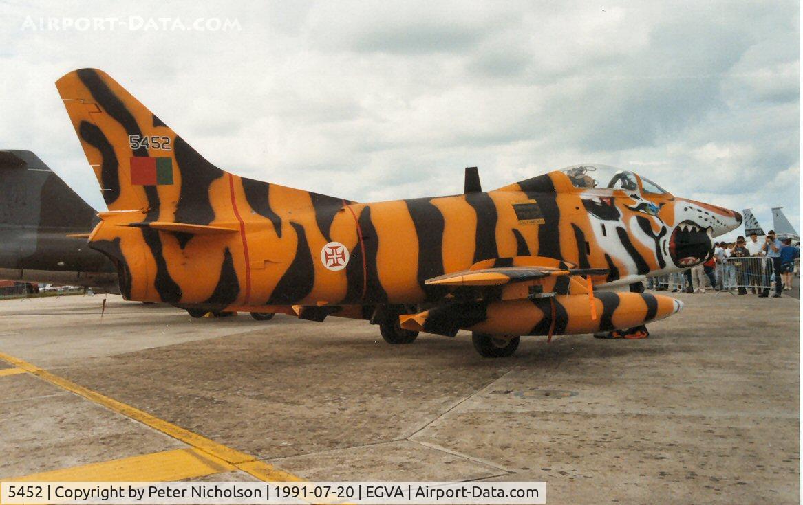 5452, Fiat G-91R/3 C/N D469, Another view of the Portugese Air Force's G-91R at the Tiger Meet of the 1991 Intnl Air Tattoo at RAF Fairford.