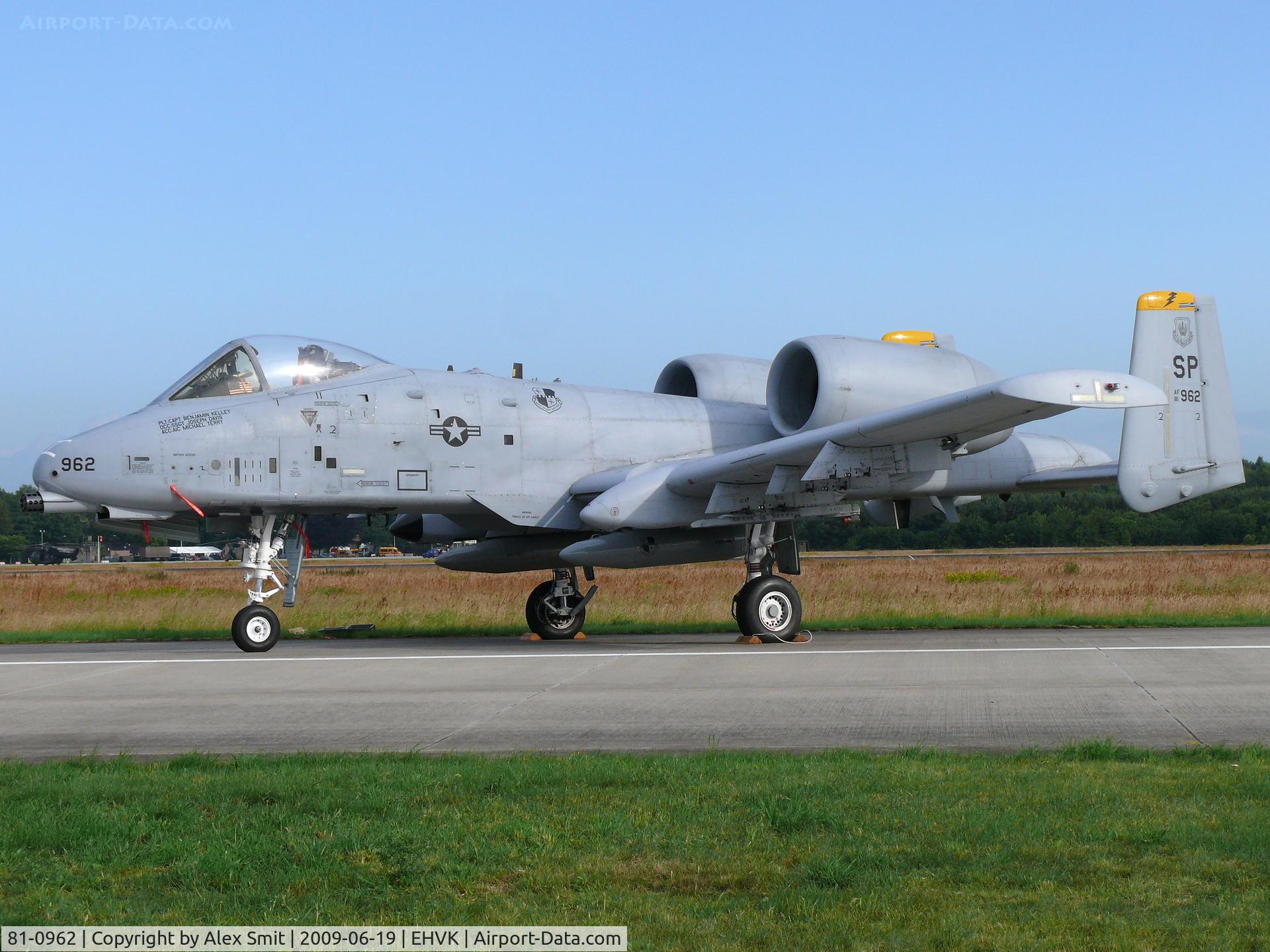 81-0962, 1981 Fairchild Republic A-10A Thunderbolt II C/N A10-0657, Fairchild A-10A Thunderbolt II SP/81-0962 US Air Force