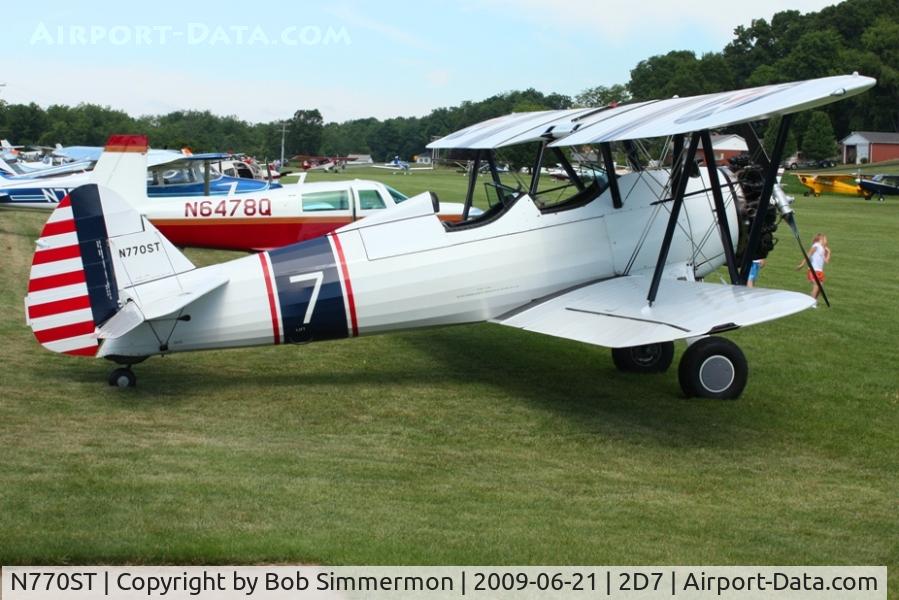 N770ST, 1942 Boeing A75N1(PT17) C/N 75-4876, Father's Day fly-in at Beach City, Ohio
