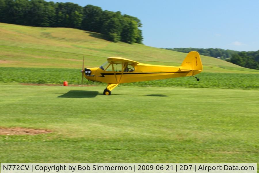 N772CV, 2003 Wag-Aero Sport Trainer C/N CSV-1, Landing on 28 at the Beach City, Ohio Father's Day fly-in.