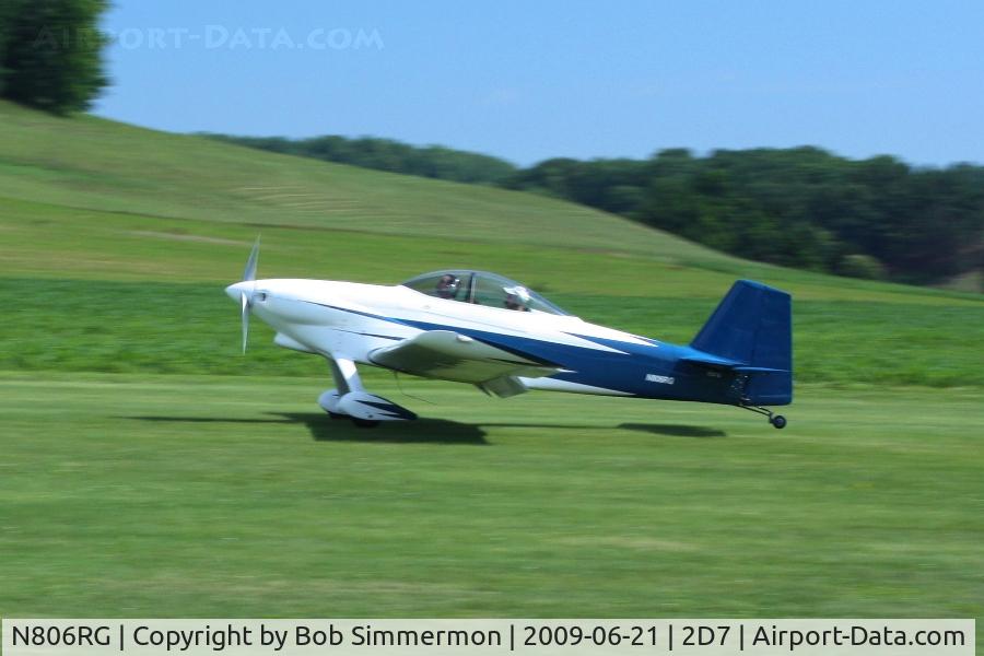 N806RG, 2006 Vans RV-4 C/N 806, Departing 28 at the Beach City, Ohio Father's Day fly-in.