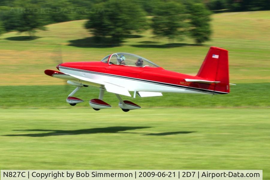 N827C, 2001 Vans RV-8A C/N 81106, Landing on 28 at the Beach City, Ohio Father's Day fly-in.